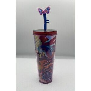 STARBUCKS Summer 2024 Venti Tumbler w/ Butterfly Silicone Straw Topper NEW